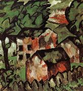 Kasimir Malevich The red house in view painting
